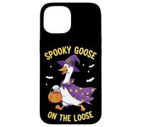 Spooky Goose On The Loose Funny Witch Pumpkin Halloween Carcasa para iPhone 15