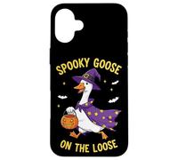 Spooky Goose On The Loose Funny Witch Pumpkin Halloween Carcasa para iPhone 16 Plus