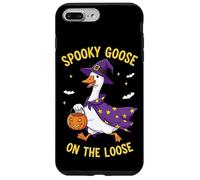 Spooky Goose On The Loose Funny Witch Pumpkin Halloween Carcasa para iPhone 7 Plus/8 Plus