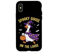 Spooky Goose On The Loose Funny Witch Pumpkin Halloween Carcasa para iPhone X/XS
