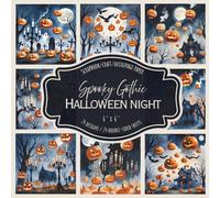 Spooky Gothic Halloween Night: Scrapbook, craft, decoupage paper, 24 designs, 24 double-sided sheets, 6'' x 6''