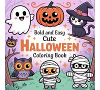 Spooky Halloween Coloring Book: Fun and Easy Pages with Pumpkins, Ghosts, Witches, Bats, Haunted Houses, and Candy Treats | 50 Festive Designs for Kids, Teens, and Adults to Color (Fall)