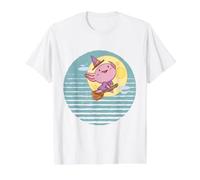 Spooky Halloween Cute Axolotl Monta una Escoba de Bruja Camiseta gráfica económica, Hombre, Blanco, M