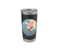 Spooky Halloween Cute Axolotl monta una escoba de bruja Vaso térmico de acero inoxidable de doble pared