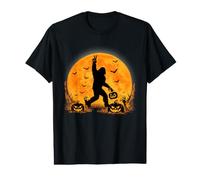 Spooky Halloween Full Moon Bigfoot Pumpkin Funny Sasquatch Camiseta gráfica económica