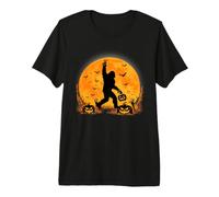 Spooky Halloween Full Moon Bigfoot Pumpkin Funny Sasquatch Camiseta Premium