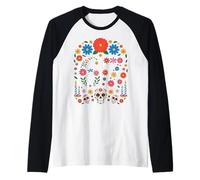 Spooky Haunted by 67 Meme Number Design Día de los Muertos Camiseta Manga Raglan