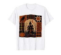 Spooky Haunted House Pumpkin Crow - Colcha de Halloween Camiseta gráfica económica