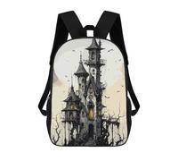 Spooky Haunted House with Full Moon Mochilas Impresas En 3D Para Niños, Mochila Escolar, Mochila Informal Para Exteriores, Mochila Informal De Moda Para Niños, Lindas Bolsas De Viaje 17inch