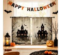 Spooky Haunted Mansion - Cortinas de cocina para decoración de Halloween