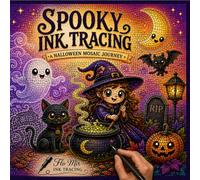 Spooky Ink Tracing: A Halloween Mosaic Journey - Kawaii Stained Glass Reverse Coloring Book for Adults, Trace White Lines with One Black Pen for Relaxation and Stress Relief (Flo Mir Ink Tracing)