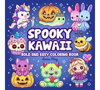 Spooky Kawaii Bold And Easy Coloring Book: Cute and Creepy Pastel Goth Simple Coloring Pages for Adults and Teens