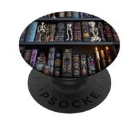 Spooky Library Bookshelf Pattern for Book Lovers & Readers PopSockets PopGrip Adhesivo