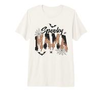 Spooky Mama Leopard Print Ghost Halloween Design Camiseta Premium