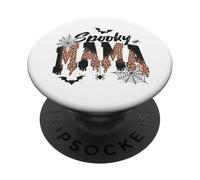 Spooky Mama Leopard Print Ghost Halloween Design PopSockets PopGrip Adhesivo