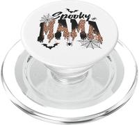 Spooky Mama Leopard Print Ghost Halloween Design PopSockets PopGrip para MagSafe