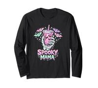 Spooky Mama Pastel Goth Skeleton Hand Café Mama para Halloween Manga Larga