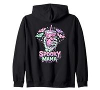 Spooky Mama Pastel Goth Skeleton Hand Café Mama para Halloween Sudadera con Capucha