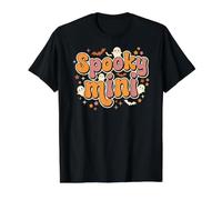 Spooky Mini Retro Groovy Halloween Lindo murciélago Fantasma niño Camiseta gráfica económica, Hombre, Negro, S