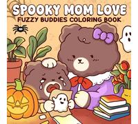 Spooky Mom Love: Cute Halloween Animal Coloring Pages Featuring Heartwarming Mother and Baby Moments for Adults & Teens