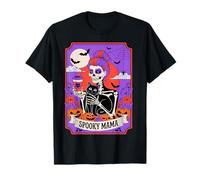 Spooky Mom Skeleton Black Cat Coffee Halloween Pumpkin Camiseta