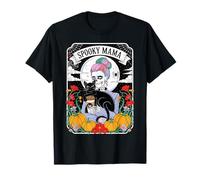Spooky Mom Skeleton Black Cat Coffee Halloween Pumpkin Camiseta