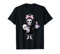 Spooky Mom Skeleton Café Bebé Día de la Madre Pastel Goth Camiseta