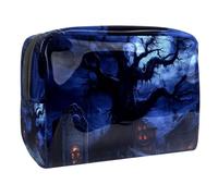 Spooky Night Dead Tree - Bolsa de cosméticos para mujer, neceser de viaje, grande, PVC, organizador con cremallera, multicolor, 18.5x7.5x13cm/7.3x3x5.1in, Neceser