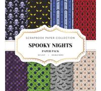 Spooky Nights Scrapbook Paper Collection: 10 Double-Sided Sheets, 8.5 x 8.5 Spooky Craft Paper for Scrapbooking, Junk Journaling, Crafting, and More