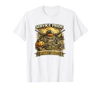 Spooky Nights - Tema Militar para Veteranos de Halloween Camiseta gráfica económica, Hombre, Blanco, XL