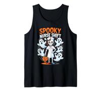 Spooky Nurse Shift Nurse Skeleton Ghost Halloween Camiseta sin Mangas