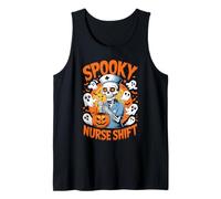 Spooky Nurse Shift Nurses Skeletons Ghosts Halloween Camiseta sin Mangas