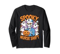 Spooky Nurse Shift Nurses Skeletons Ghosts Halloween Manga Larga