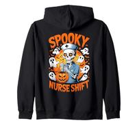 Spooky Nurse Shift Nurses Skeletons Ghosts Halloween Sudadera con Capucha