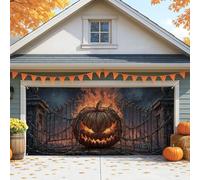 Spooky Pumpkin - Cubierta para puerta de garaje, decoraciones grandes de Halloween para uso en exteriores e interiores, decoración de festival de otoño de 157 x 71 pulgadas