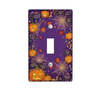 Spooky Pumpkins And Spider Halloween Jack-o'-lantern - Placa de interruptor