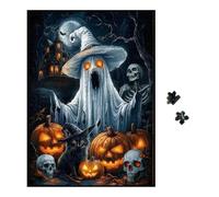Spooky Puzzles, Gothic Holiday Jigsaw Game for Adults, Challenging Ghost-Themed Puzzle Toy for Men, Women, Kids, Family, Party Use for Halloween Night Fun and Collectible Display 11.02x9.84x1.97in