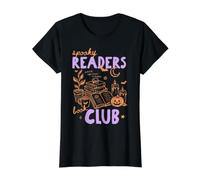 Spooky Readers Book Club Halloween Book Lover Bookish Reader Camiseta gráfica económica, Mujer, Negro, XS