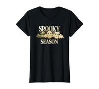 Spooky Season Bat Trio Camo Leopard Cuadros Halloween Camiseta gráfica económica, Mujer, Negro, L