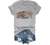 Spooky Season - Camiseta divertida de Halloween para mujer, diseño gráfico unisex, gris, 3XL