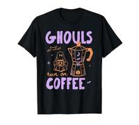 Spooky Season Coffee Lover Halloween Fall Autumn Ghost Camiseta gráfica económica, Hombre, Negro, M