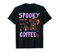 Spooky Season Coffee Lover Halloween Fall Autumn Ghost Camiseta gráfica económica, Hombre, Negro, S