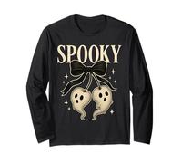 Spooky Season Coquette Cerezas Ghost Bow Cherry Halloween Manga Larga