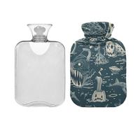 Spooky Season Creature - Botella de agua caliente de viaje con tapa suave de 2 L, bolsa de agua caliente para calambres menstruales, artritis, bolsa caliente para dolores musculares