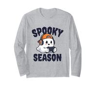 Spooky Season Cute Ghost Gamer Video Gaming Boys Kids Girls Manga Larga