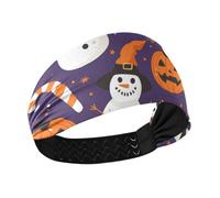 Spooky Season - Diademas suaves antideslizantes para mujer, diseño de muñeco de nieve para Halloween, bandas elásticas para el sudor, para fútbol, baloncesto, ciclismo, deportes atléticos