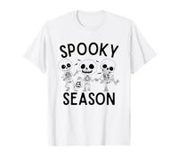 Spooky Season Funny Dancing Skeleton Halloween Women Kids Camiseta