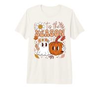 Spooky Season Halloween Ghost Pumpkin Peace Sign Camiseta Premium
