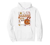 Spooky Season Halloween Ghost Pumpkin Peace Sign Sudadera con Capucha