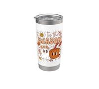 Spooky Season Halloween Ghost Pumpkin Peace Sign Vaso térmico de acero inoxidable de doble pared